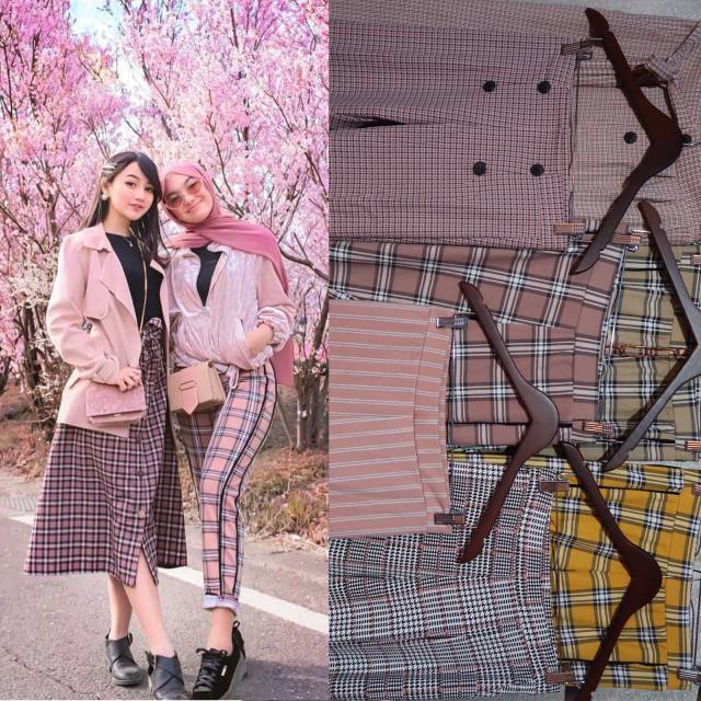 CELANA VIVALDI PANTS PANJANG,TARTAN KOTAK PANTS