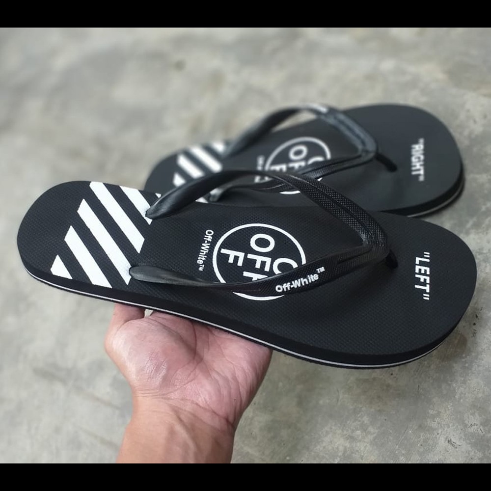 Sandal Jepit Pria Wanita Distro Vans Off White Oval Motif Keren dan murah free paper bag