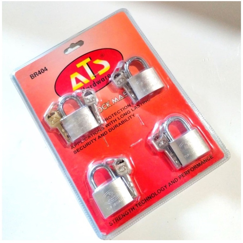 ATS Gembok SET Isi 4 pcs 40 mm Gembok Pagar toko Master key set rumah