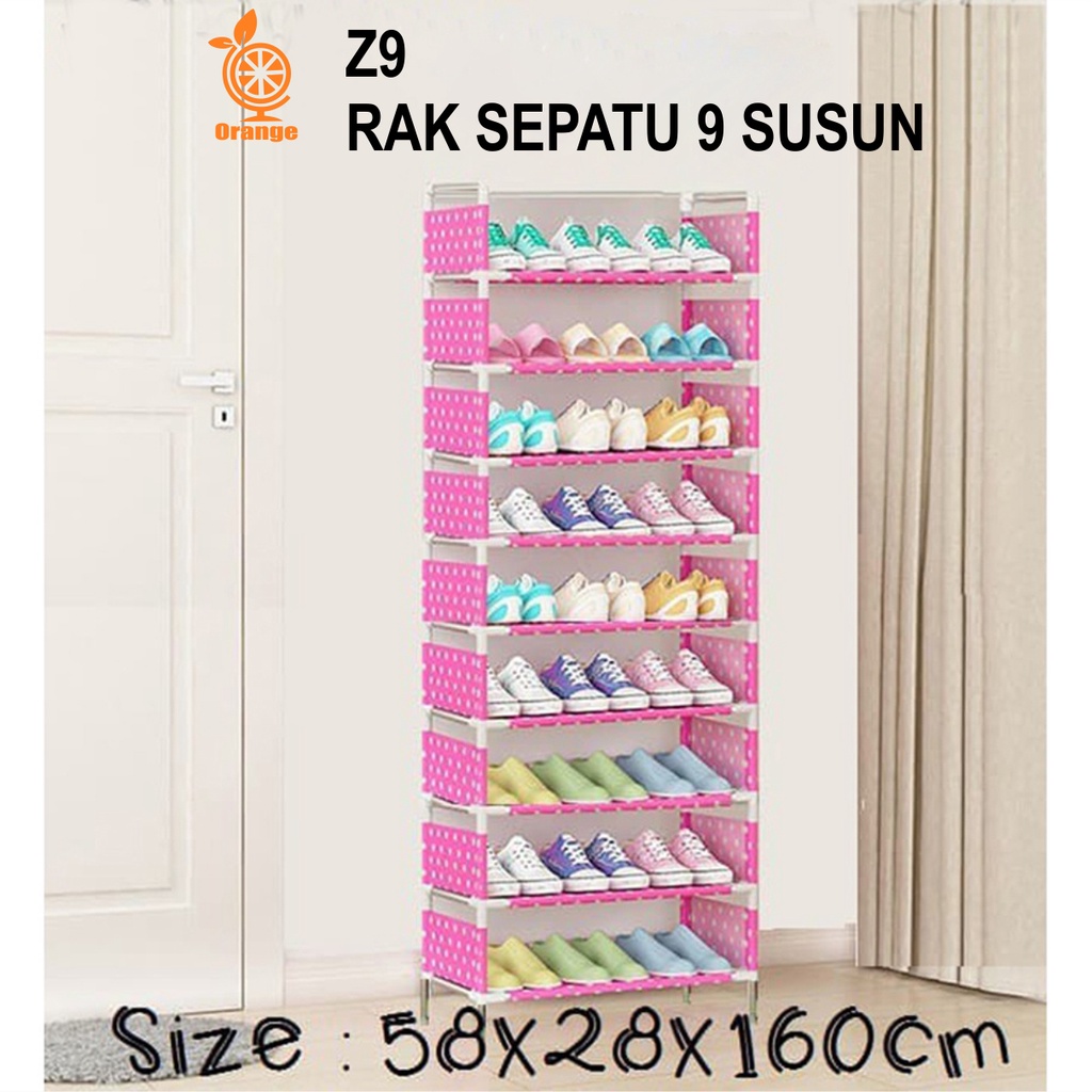 Rak Sepatu Sandal Z9 Bongkar Pasang Mudah Di Pindah Rak Sepatu Portable 9 Susun Serbaguna GOSHOP88