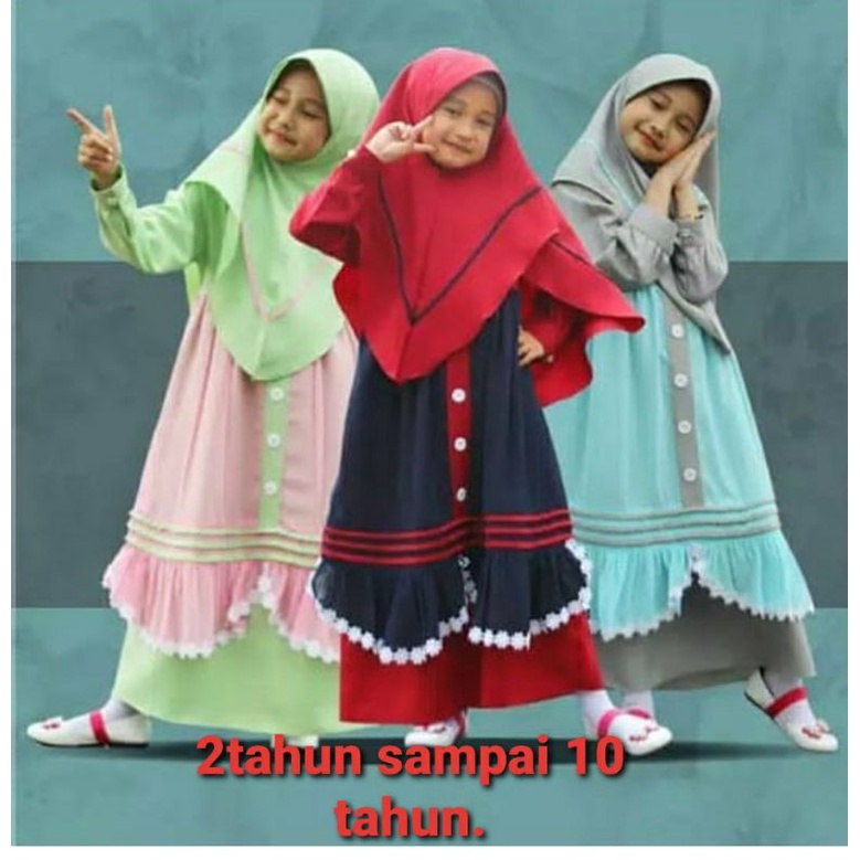 Gamis anak lucu bahan ity crep.2-10tahun