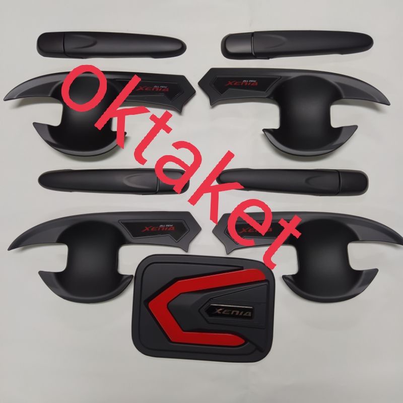 paket outer handle tank all new avanza xenia 2012  2016 2019 2020 hitam dop list merah