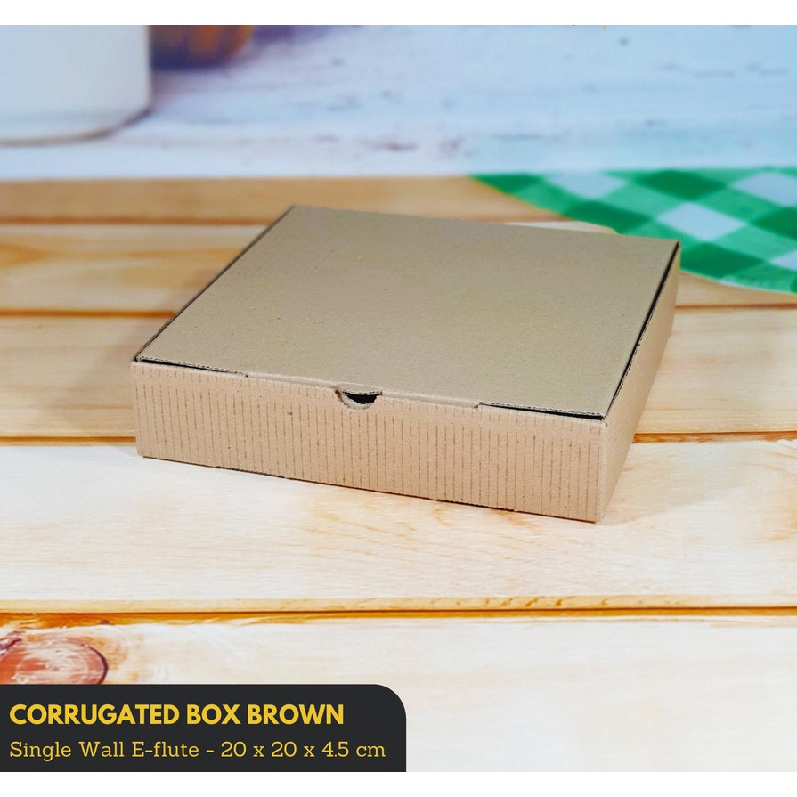 

Dus Kue Karton Cake Box Pizza Brownies Kardus Die Cut 20 x 20 x 4.5 cm