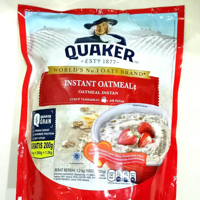 

quaker oat instan oatmeal 800 gr bonus 200 gr