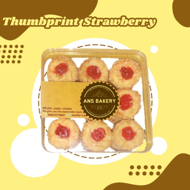 

Thumbprint Cookies --- (Strawberry, Blueberry, Nanas, Kacang Coklat)