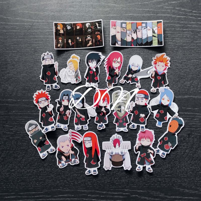

isi 21 pcs stiker kertas anime akatsuki naruto sticker glossy karakter karakter naruto chibi