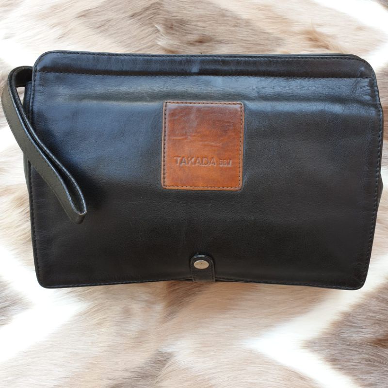 Tas Handbag Tangan Clutch Pria Kulit Asli Second Preloved Thrift