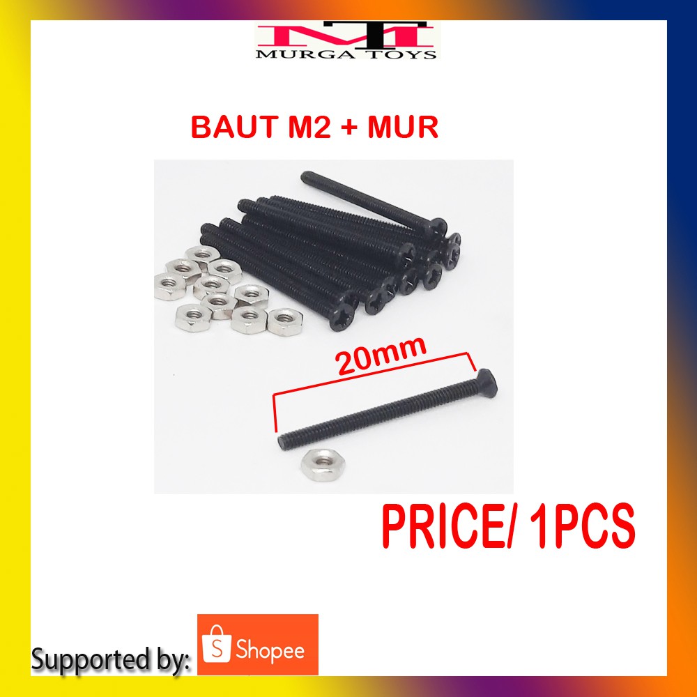 BAUT M2 PANJANG 20MM PLUS MUR
