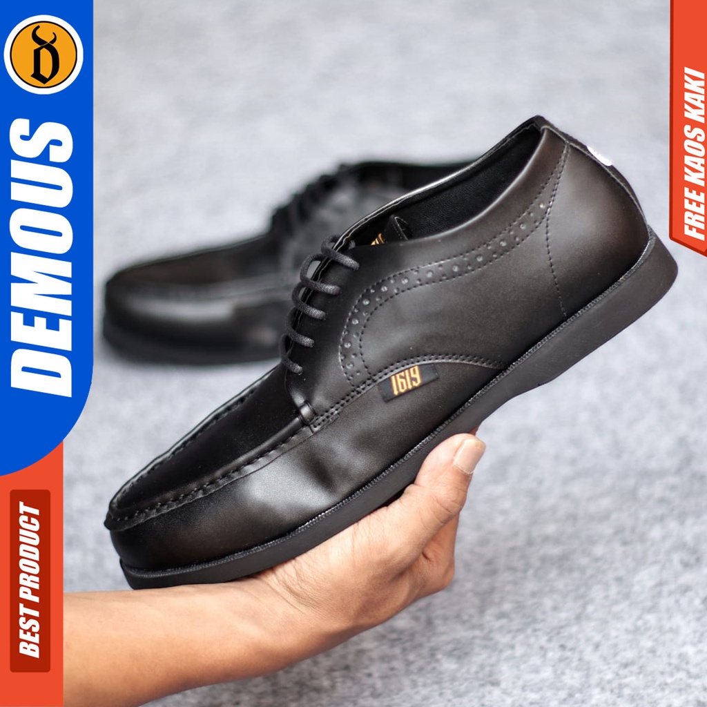 Sepatu Casual Pria Formal Pantofel Hitam Kerja Kantor Kuliah Kondangan Kulit Syntetic Keren Fashion Terbaru