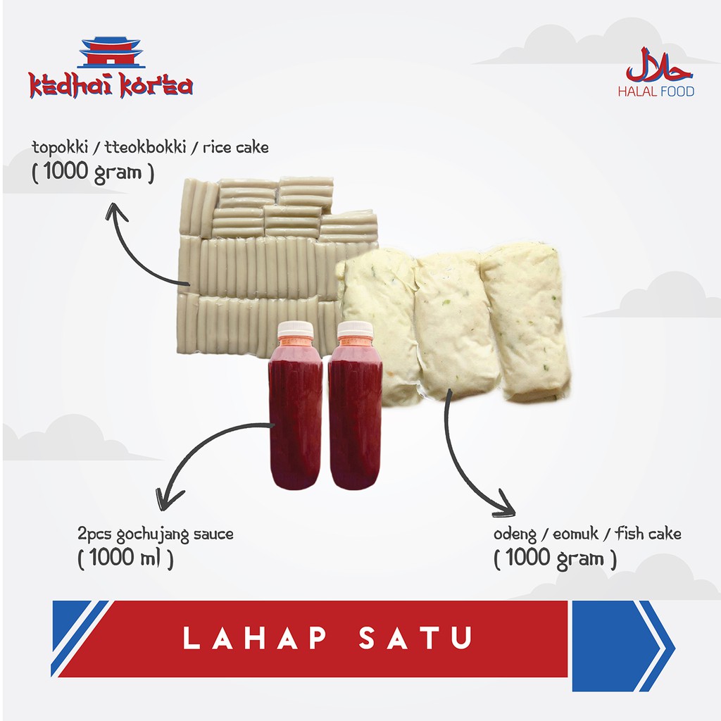 Paket Lahap 1 Topokki Tteokbokki Toppoki Odeng Eomuk Saus Gochujang Instan Halal Kedhai Korea