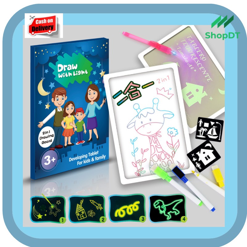 

Papan Tulis Ajaib Magic Drawing Board Mainan Edukasi Anak Glowing Board LED Light Draw The Light