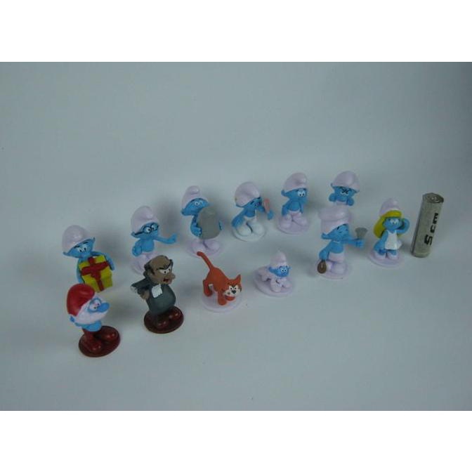 Smurfette Gargamel Azrael Papa Jokey Grouchy Baby Smurf Isi 12 Figure barang ready