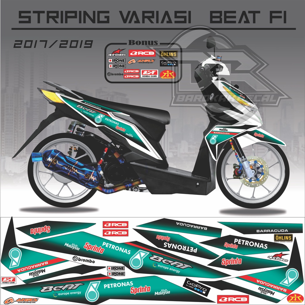 Striping Beat 2017-2019 Stiker Lis Motor Beat Mandalika