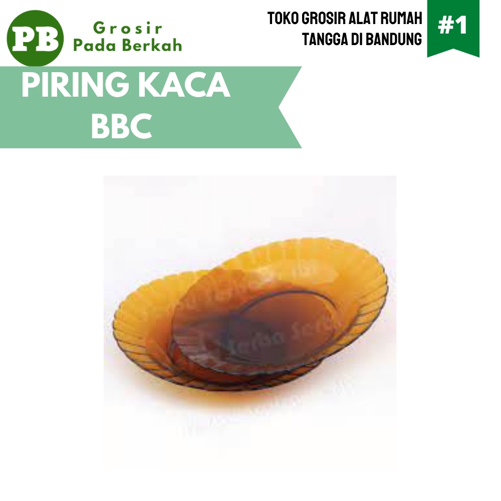 Piring Makan Kaca BBC 9" Piring Beling 1 Lusin Tebal