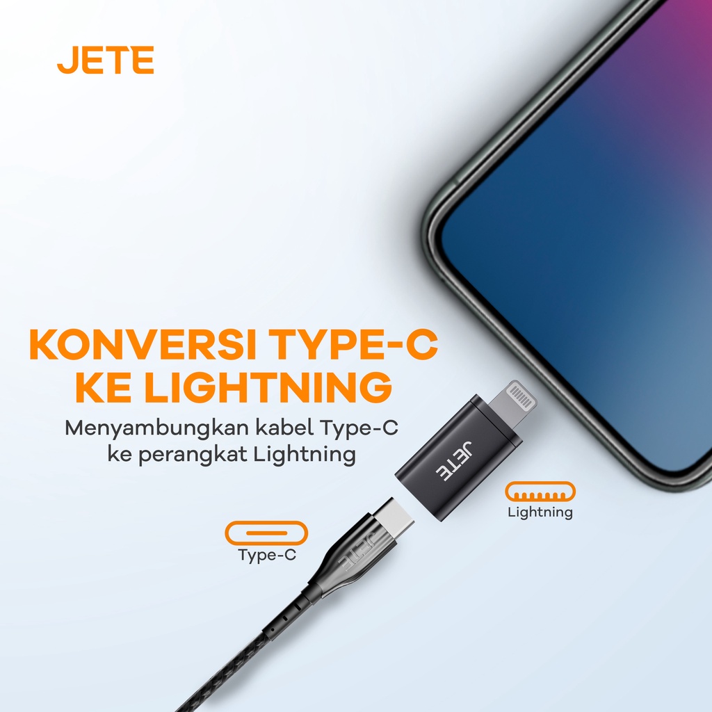 OTG Type C to Lightning JETE Portable With Alumunium Case - Garansi resmi 2 Tahun