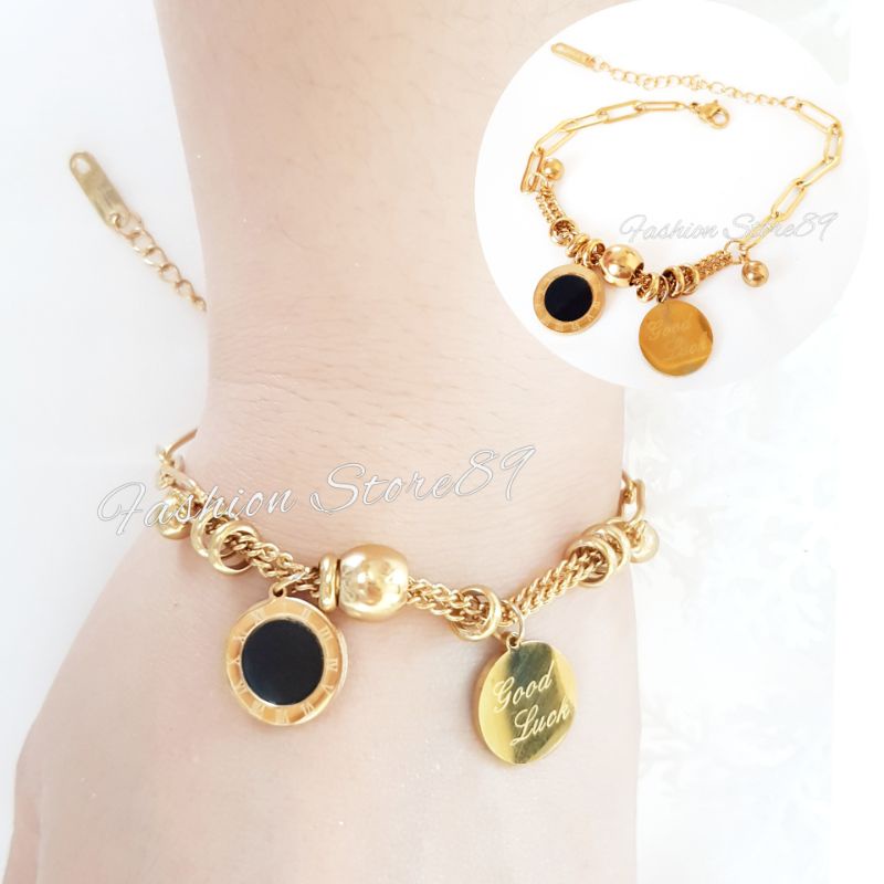 Gelang Tangan Fashion Titanium Impor Antikarat Gold Silver fashion