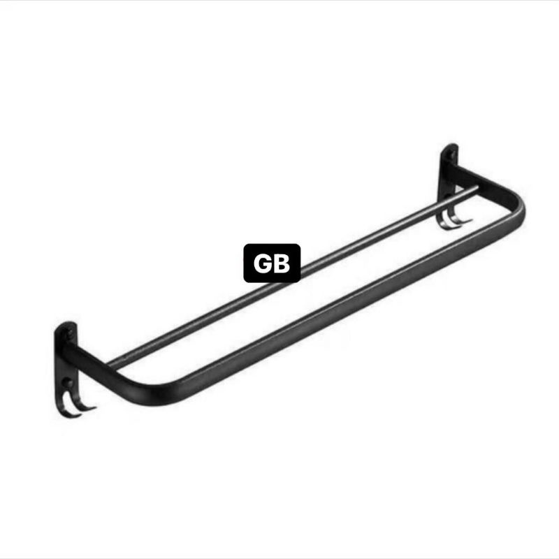 Gantungan Handuk Stainless - Rak Handuk Hitam - Jemuran Handuk Dinding