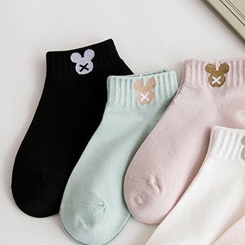MURMURE.ID | KAOS KAKI WANITA UNISEX RENDA SOCK IMPORT KUALITAS PREMIUM MOTIF MIKI SMILE CS035 CS036-MIKI TOSCA