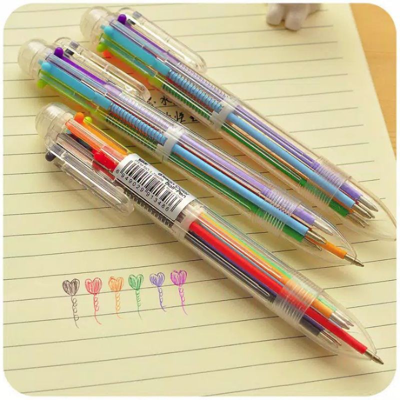 

PULPEN MEKANIK 6 WARNA BARU PENA BOLPEN 6IN1