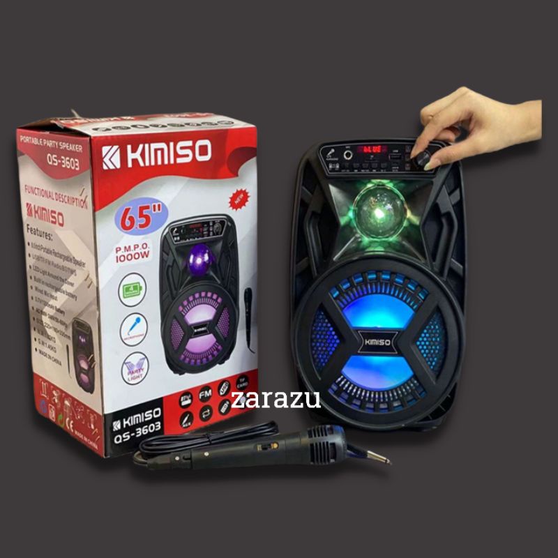 Speaker Bluetooth Portable Brain Power bass Bonus Microphone Speaker Karaoke 6.5 Inchi Suara Mant