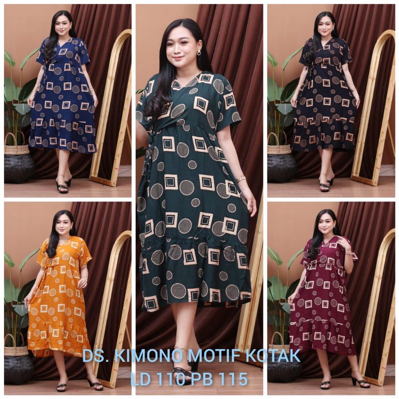 DASTER KEKINIAN KIMONO MOTIF KOTAK/MOTIF KOPI/BUSUI/REMAJA/ADEM