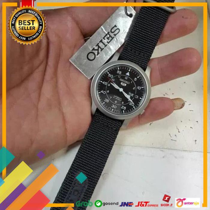 PROMO.. JAM TANGAN SEIKO 5 SNK809K2 BLACK MILITARY STRAP AUTOMATIC BERAGARANSI ..TERBARU