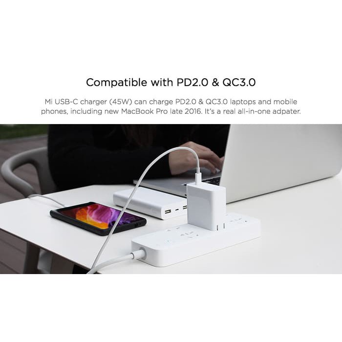 USB-C Type C Charger 45W Supports PD2.0 Quick and QC3.0