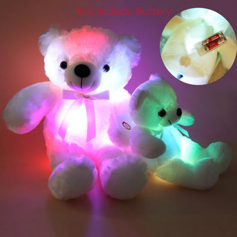 Timekey Mainan Boneka Plush Beruang 50cm Dengan Lampu LED Warnawarni F9K2