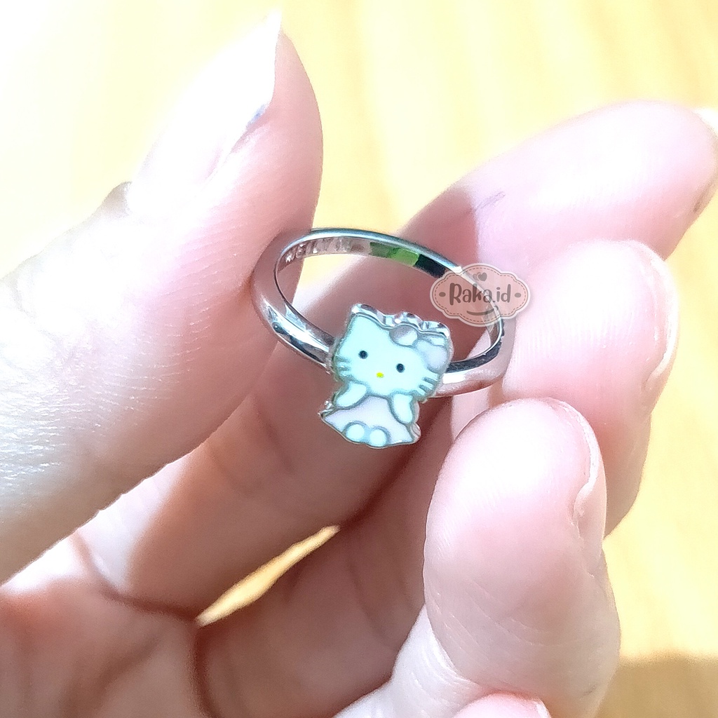 Cincin Anak Motif Hello Kitty Pita Pink Perhiasan Cantik Anak 854 Silver