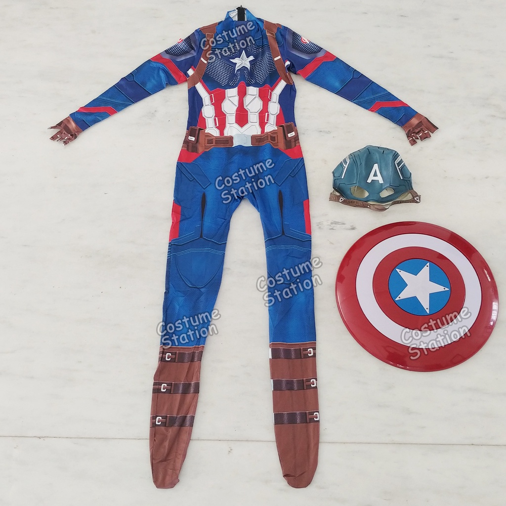 Kostum Captain America / Costume Superhero Marvel pria dewasa