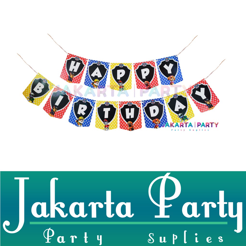 Banner Karakter Paw Patrol / Bunting Flag / Party Flag / Baner