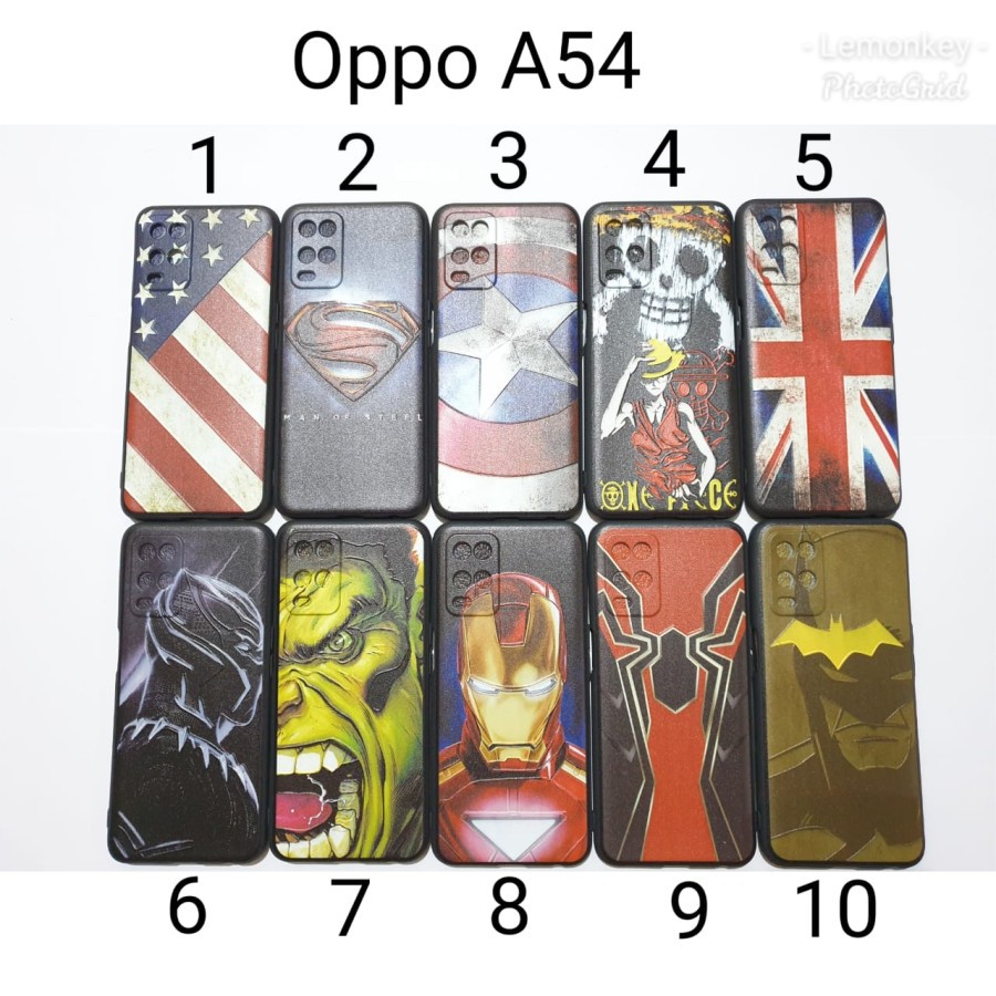 Soft Case Hitam Oppo A54 2021 Superhero Black Mate