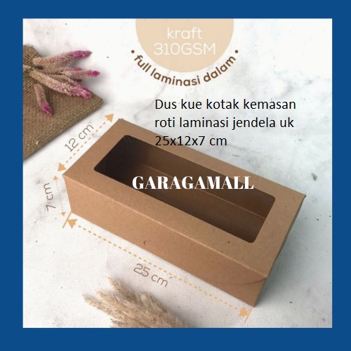 

Kotak kue box kue laminasi jendela kotak box kue bolu kardus hampers kue kotak kraft laminasi 25x12x7 cm (10 pcs)