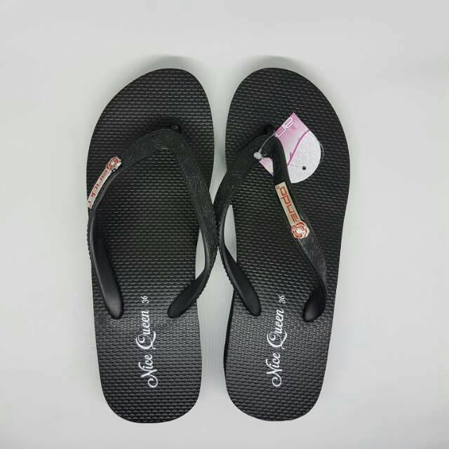 Sendal jepit  ando nice queen hitam sandal  jepit  wedges 