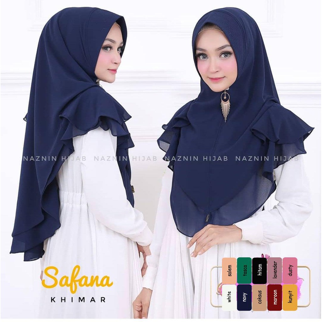 Clemira Jilbab Khimar Rempel Bahu