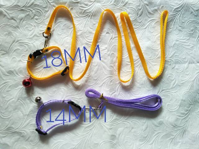 Tali tuntun + kalung kucing 1 lonceng besar 18mm