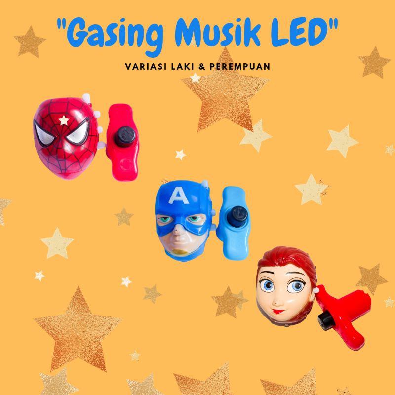 Gasing musik LED - gangsing musik gasing lampu gasing spiderman gasing super hero