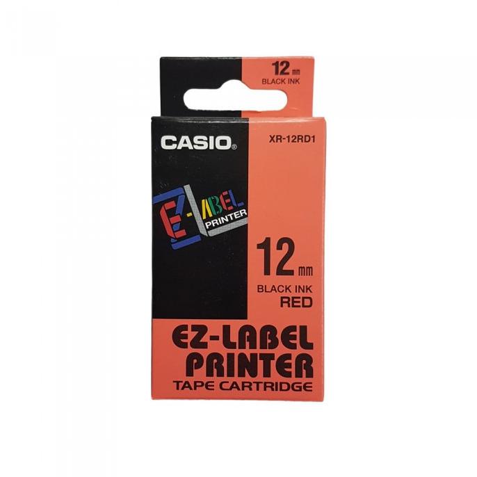 

EZ Label Printer XR-RD1 12mm Black on Red Tape Label Casio