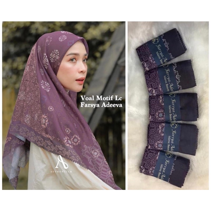 Part 2 hijab jilbab SEGIEMPAT DEKA Motif Voal premium by KAYLA (BEBAS PILIH MOTIF)-4