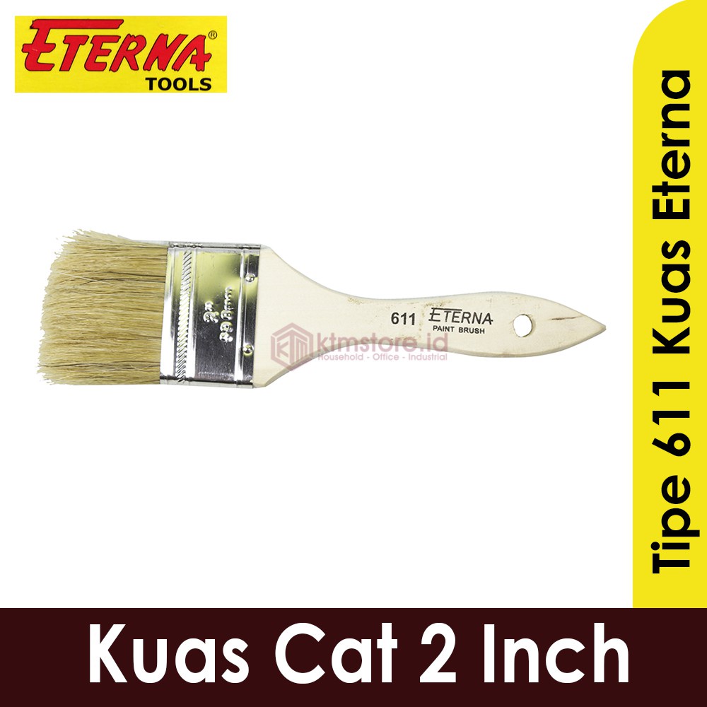 Kuas Cat 1inch 1,5inch 2inch 2,5inch 3inch 4inch Eterna Asli Bulu Sangat Halus Untuk Tembok Dinding