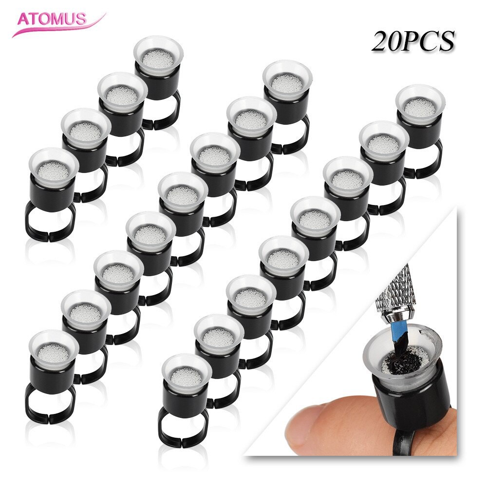 

PRODUK IMPORT 20pcs Tattoo Ink Ring Cup Tools Mcroblading Accessories Pigment Holder Permanent