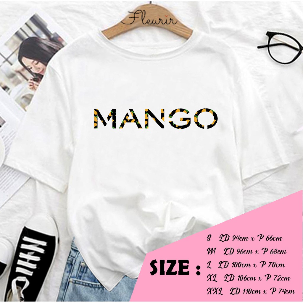 FLEURIR - KAOS MANGO WANITA DEWASA LENGAN PENDEK TUMBLR TEE UNISEX