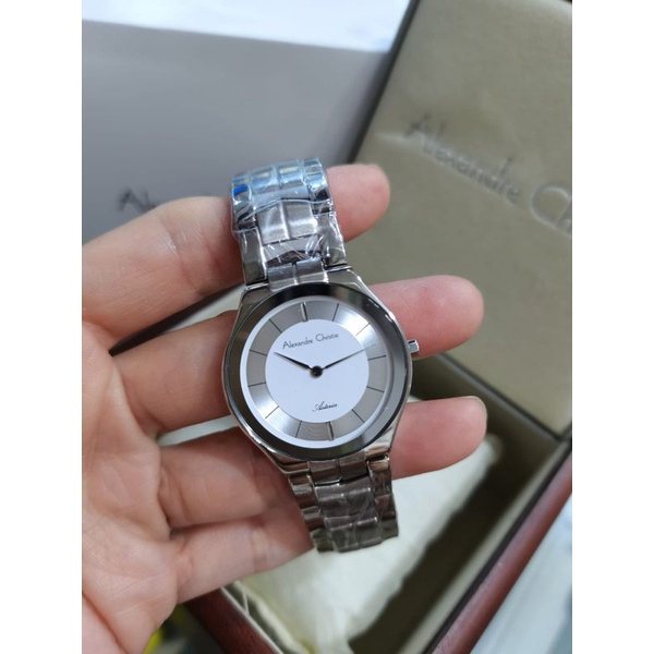 jam tangan wanita Alexandre Christie AC 8573 silver Rantai original