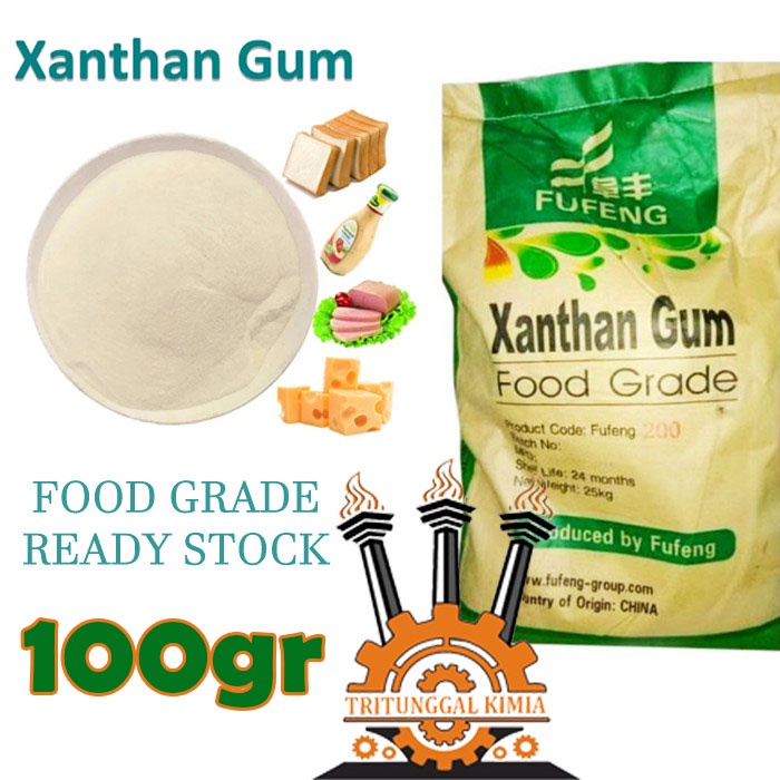 

Xantan Food Grade Xantham mesh 200 Pengental Makanan Minuman Yogurt Gluten Free Xanthan Gum Gelling Agent 100gram ex Fufeng Halal CoA