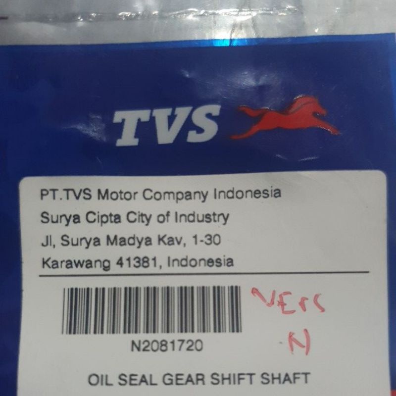 Seal Versneleng Neo, Apache all, Rockz TVS ( oil seal gear shift shaft )