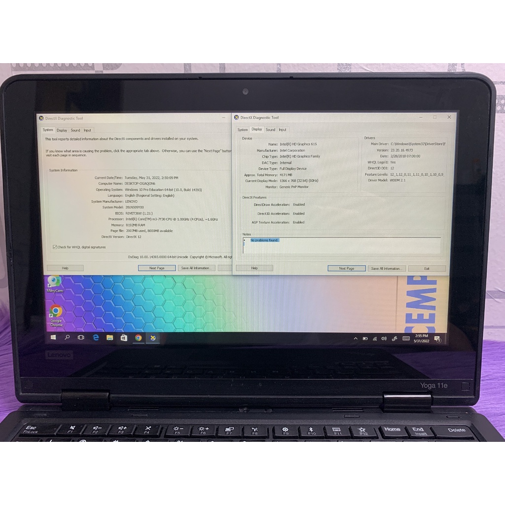 Lenovo Yoga 11e Core m3-7Y430 8GB SSD 256GB 2in1