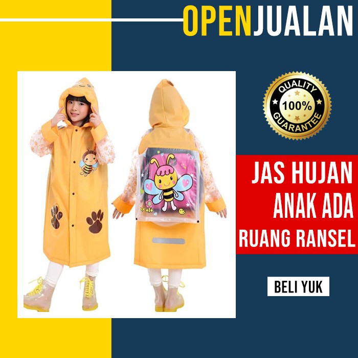Jas Hujan Anak / jas Hujan rok / Jas Hujan Motif Kumbang / Jas Hujan Wanita Ruang Ransel Rtg077