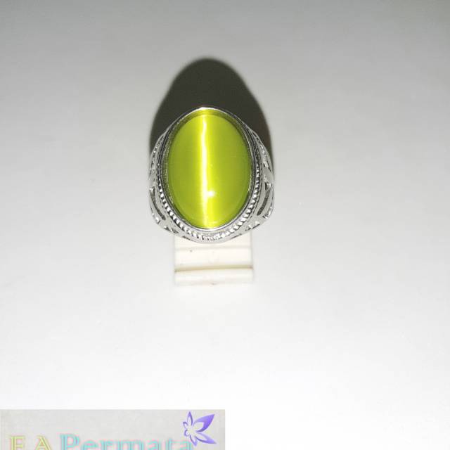 CINCIN BATU CAT EYE CHRYSOBERYL HIJAU GREEN TOP RAYS