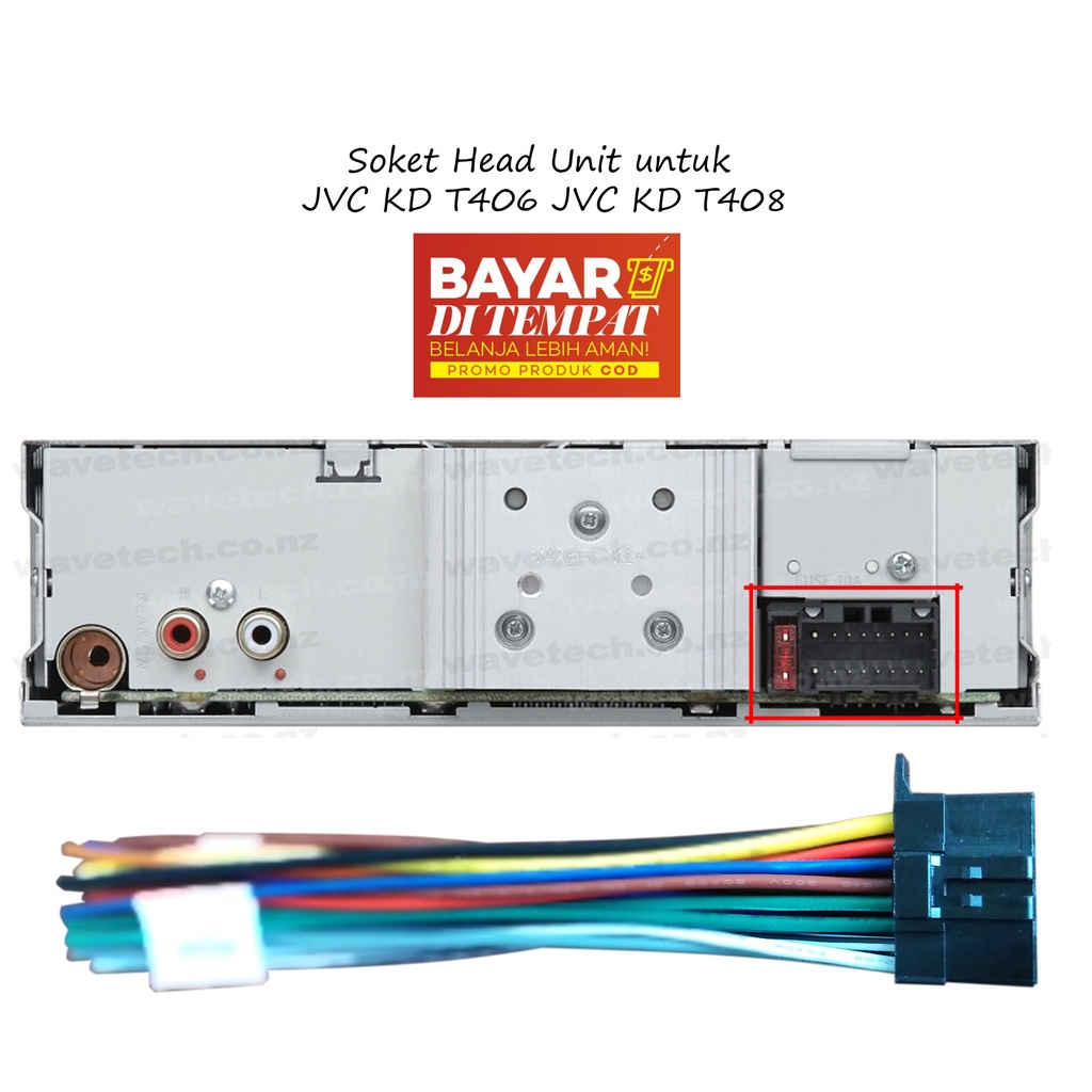 Soket Tape Mobil JVC KD T 406 JVC KD T408 JVC KDT406 JVC KDT408 Soket Head Unit