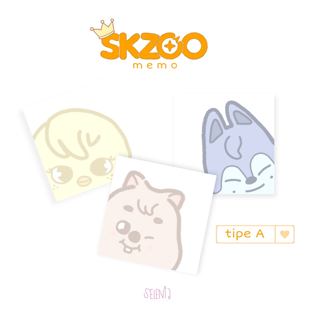 

MEMO STRAY KIDS SKZOO CUTE ANIMAL VER. (Bangchan/Lee Know/Hyunjin/Han/Felix/Seungmin/Changbin/I.N)